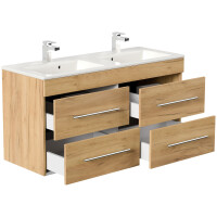 Badmöbel Doppel-Waschplatz "Homeline 120" Eiche Gold 4