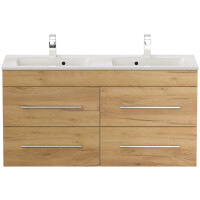 Badmöbel Doppel-Waschplatz "Homeline 120" Eiche Gold 6