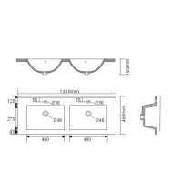 Badmöbel Doppel-Waschplatz "Homeline 120" Eiche Gold 7