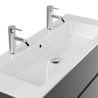 Badmöbel Doppel-Waschtisch 2 Hahn Limes 120 cm Grafit 4