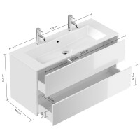 Badmöbel Doppel-Waschtisch 2 Hahn Limes 120 cm Grafit 6