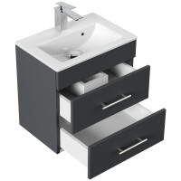 Badmöbel Waschplatz Breite: 50 cm "Portus 500 SlimLine" Grafit