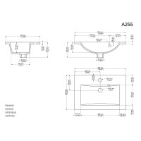 Badmöbel Waschplatz Breite: 50 cm "Portus 500 SlimLine" Grafit