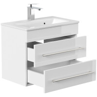 Badmöbel Waschplatz "Portus 600 SlimLine" 60 cm weiß Hochglanz