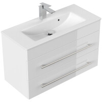 Badmöbel Waschplatz "Portus 800 SlimLine" 80 cm weiß Hochglanz