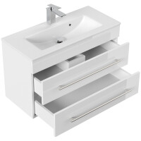 Badmöbel Waschplatz "Portus 800 SlimLine" 80 cm weiß Hochglanz