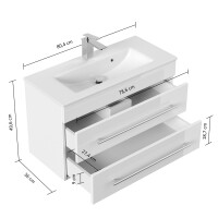 Badmöbel Waschplatz "Portus 800 SlimLine" 80 cm weiß Hochglanz