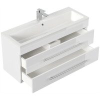 Badmöbel Waschplatz "Portus 1000 SlimLine" 100 cm weiß Hochglanz
