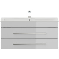 Badmöbel Waschplatz "Portus 1000 SlimLine" 100 cm weiß Hochglanz