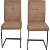 Moderner Schwingstuhl 2er-Set braun/schw gallery
