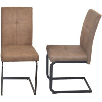 Moderner Schwingstuhl 2er-Set braun/schwarz 4