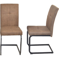 Moderner Schwingstuhl 2er-Set braun/schwarz 5