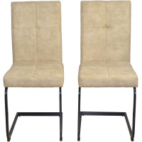 Moderner Schwingstuhl 2er-Set creme/schw gallery