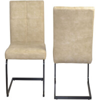 Moderner Schwingstuhl 2er-Set creme/schwarz 3