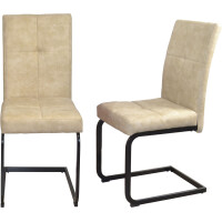 Moderner Schwingstuhl 2er-Set creme/schwarz 4