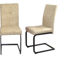 Moderner Schwingstuhl 2er-Set creme/schwarz 5