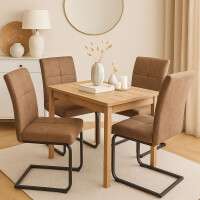 Moderner Schwingstuhl 2er-Set creme/schwarz 7