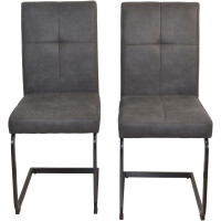 Moderner Schwingstuhl 2er-Set grau/schwa gallery