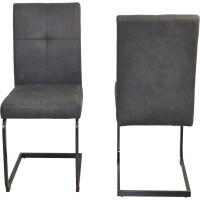 Moderner Schwingstuhl 2er-Set grau/schwarz 3