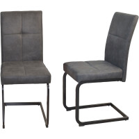 Moderner Schwingstuhl 2er-Set grau/schwarz 5