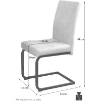 Moderner Schwingstuhl 2er-Set grau/schwarz 6