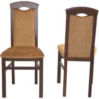Massivholzstuhl - Esszimmerstuhl 2er-Set Nussbaum-NB/Beige 3