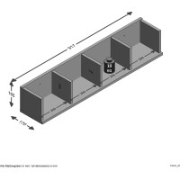 FMD Wandregal Point 4, mit 4 Fächern in Weiß 5