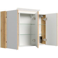 Badezimmer Spiegelschrank 3-türig/ LED-Acrylglaslampe/ 