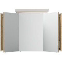 Badezimmer Spiegelschrank 3-türig/ LED-Acrylglaslampe/ 