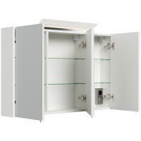 Badezimmer Spiegelschrank 3-türig LED-Acryllampe 120cm 