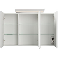 Badezimmer Spiegelschrank 3-türig LED-Acryllampe 120cm 