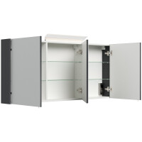 Badezimmer Spiegelschrank 3-türig LED-Acryllampe 140cm 