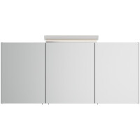 Badezimmer Spiegelschrank 3-türig LED-Acryllampe 140cm 