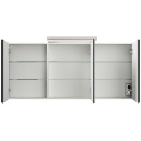 Badezimmer Spiegelschrank 3-türig LED-Acryllampe 140cm 