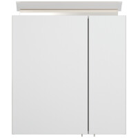 Badezimmer Spiegelschrank 2-türig LED-Lampe 60 cm Wei&s