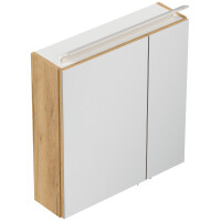 Badezimmer Spiegelschrank 2-türig LED-Lampe 60 cm Eiche