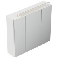Badezimmer Spiegelschrank 3-türig LED-Lampe 70 cm Wei&s