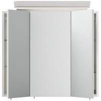Badezimmer Spiegelschrank 3-türig LED-Lampe 70 cm Wei&s