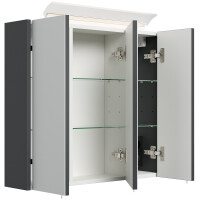 Badezimmer Spiegelschrank 3-türig LED-Lampe 70 cm Grafi
