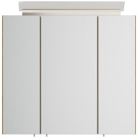 Badezimmer Spiegelschrank 3-türig LED-Lampe 70 cm Eiche