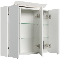 Badezimmer Spiegelschrank 3-türig LED-Lampe 75 cm Wei&s