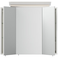 Badezimmer Spiegelschrank 3-türig LED-Lampe 75 cm Wei&s
