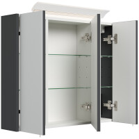 Badezimmer Spiegelschrank 3-türig LED-Lampe 75 cm Grafi