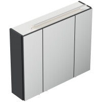 Badezimmer Spiegelschrank 3-türig LED-Lampe 75 cm Grafi