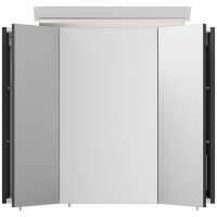 Badezimmer Spiegelschrank 3-türig LED-Lampe 75 cm Grafi