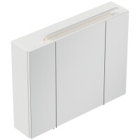 Badezimmer Spiegelschrank 3-türig LED-Lampe 80 cm Wei&s