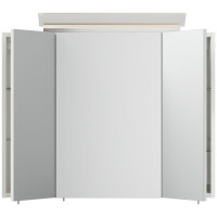 Badezimmer Spiegelschrank 3-türig LED-Lampe 80 cm Wei&s