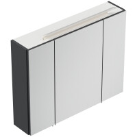 Badezimmer Spiegelschrank 3-türig LED-Lampe 80 cm Grafi