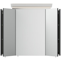 Badezimmer Spiegelschrank 3-türig LED-Lampe 80 cm Grafi