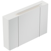 Badezimmer Spiegelschrank 3-türig LED-Lampe 90 cm Wei&s